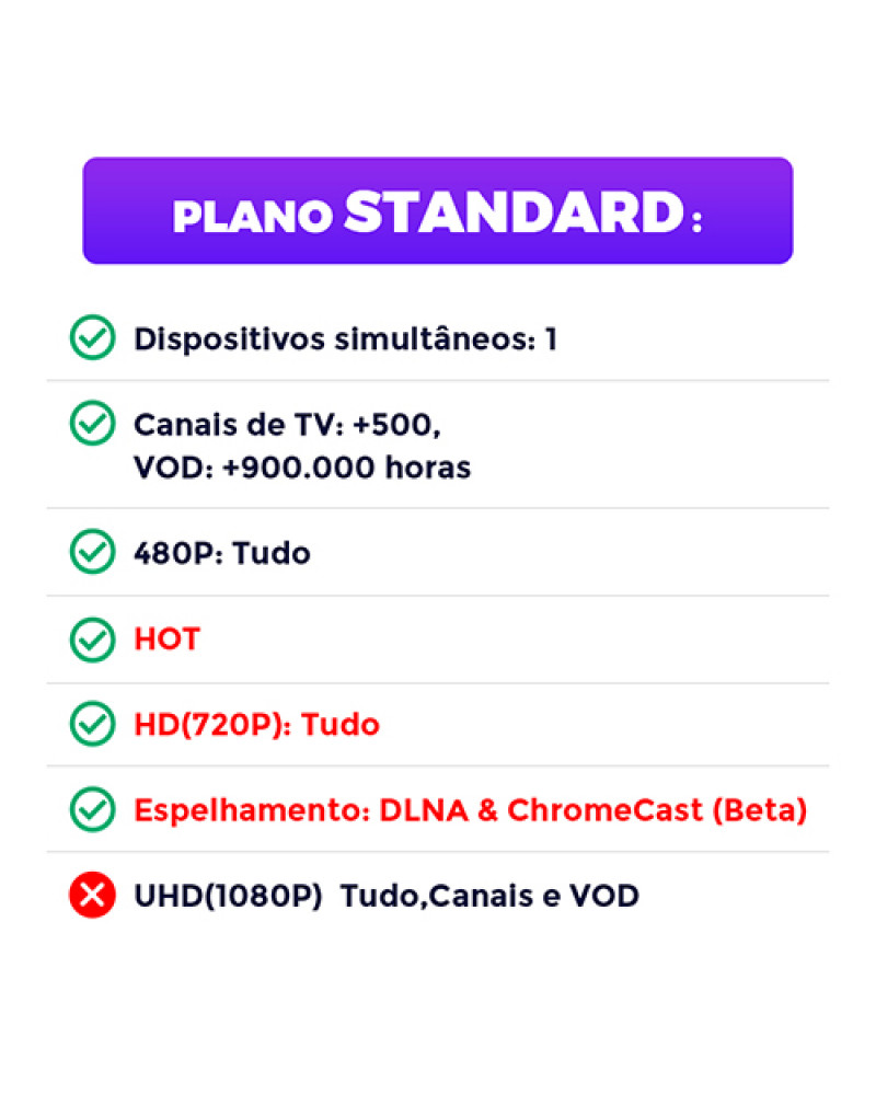 Brasil TV (Móvel) —Standard Plano